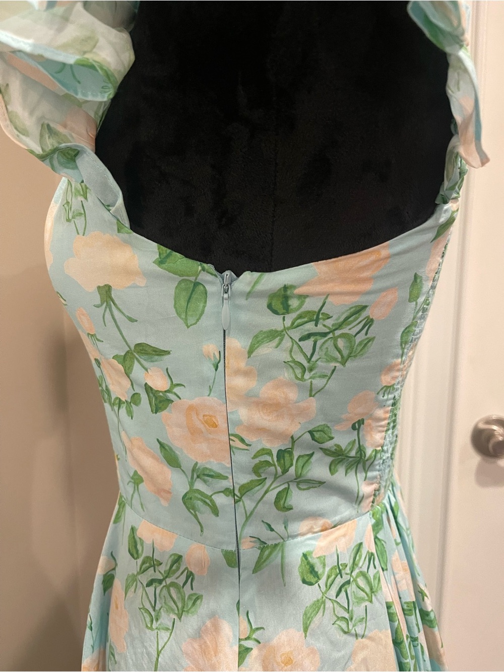 Hill House Mint Floral Puff-Sleeve Midi Dress - Picture 4 of 6